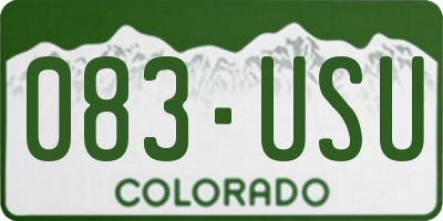 CO license plate 083USU