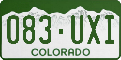 CO license plate 083UXI