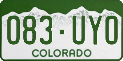 CO license plate 083UYO