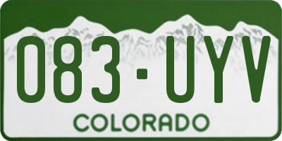 CO license plate 083UYV