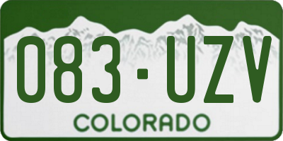 CO license plate 083UZV