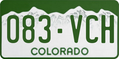 CO license plate 083VCH