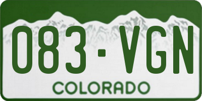 CO license plate 083VGN