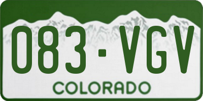 CO license plate 083VGV