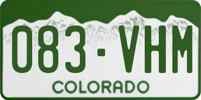 CO license plate 083VHM