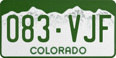 CO license plate 083VJF
