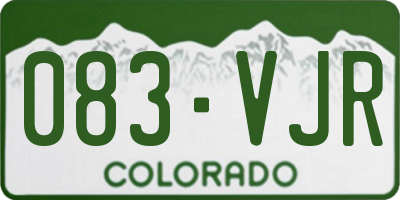 CO license plate 083VJR