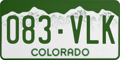 CO license plate 083VLK