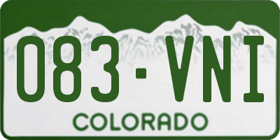 CO license plate 083VNI