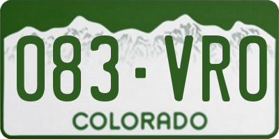 CO license plate 083VRO