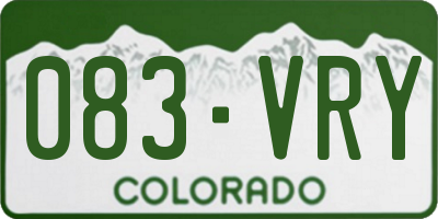 CO license plate 083VRY