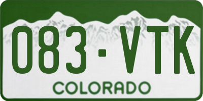 CO license plate 083VTK