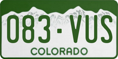 CO license plate 083VUS