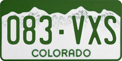 CO license plate 083VXS