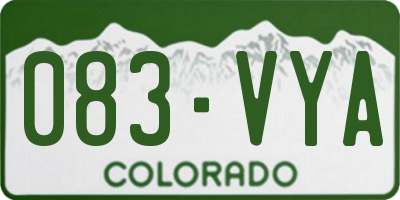 CO license plate 083VYA