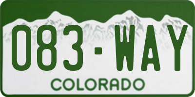 CO license plate 083WAY