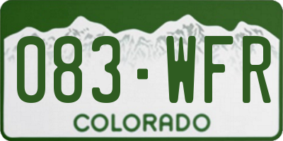 CO license plate 083WFR