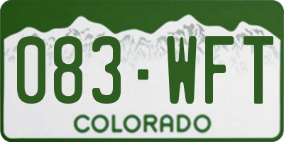 CO license plate 083WFT