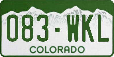 CO license plate 083WKL