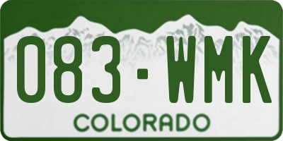 CO license plate 083WMK