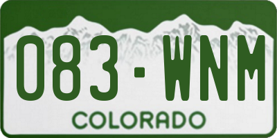 CO license plate 083WNM
