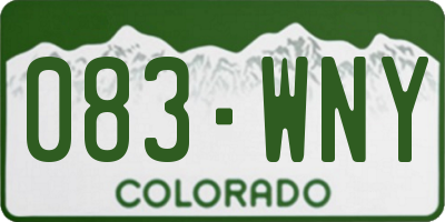 CO license plate 083WNY