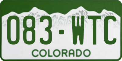 CO license plate 083WTC