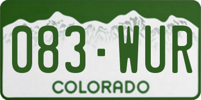CO license plate 083WUR