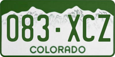 CO license plate 083XCZ