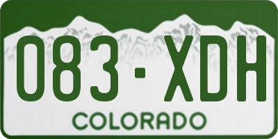 CO license plate 083XDH