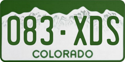 CO license plate 083XDS