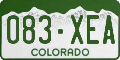 CO license plate 083XEA
