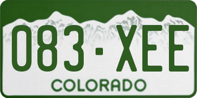 CO license plate 083XEE