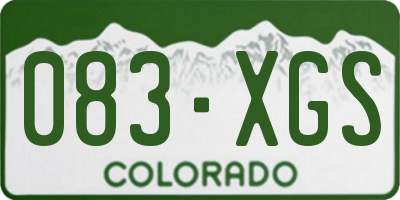CO license plate 083XGS