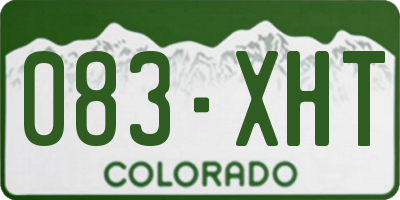 CO license plate 083XHT