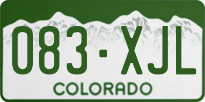 CO license plate 083XJL