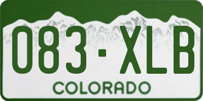 CO license plate 083XLB