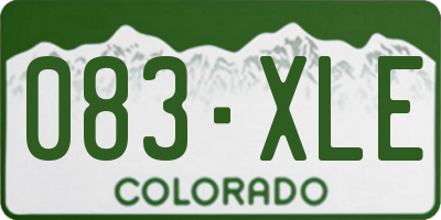 CO license plate 083XLE