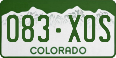 CO license plate 083XOS
