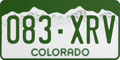 CO license plate 083XRV