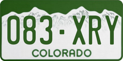 CO license plate 083XRY