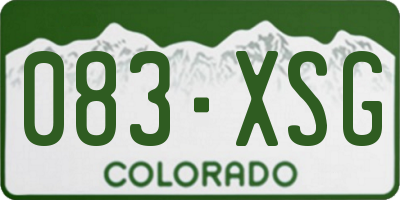 CO license plate 083XSG
