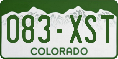 CO license plate 083XST