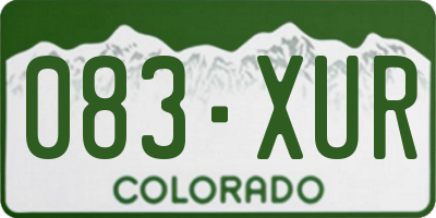 CO license plate 083XUR
