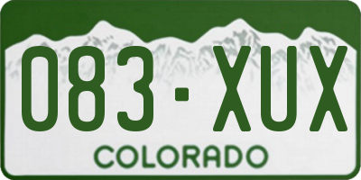 CO license plate 083XUX