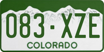 CO license plate 083XZE