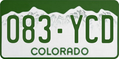 CO license plate 083YCD