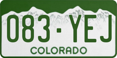 CO license plate 083YEJ