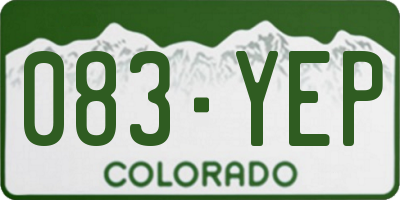 CO license plate 083YEP