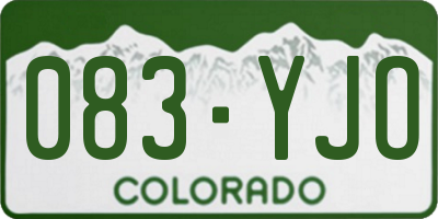 CO license plate 083YJO
